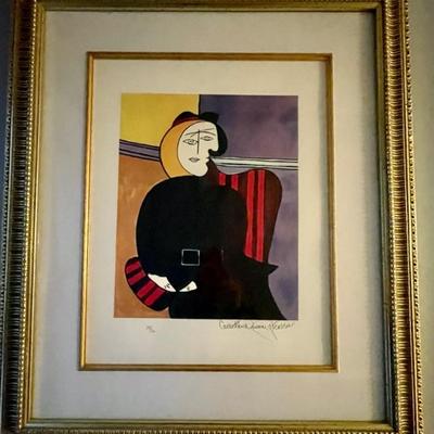 Pablo Picasso Woman in the Red Arm Chair Lithograph Collection Domaine. The signature is in the plate. Signed by the estate. Limited...
