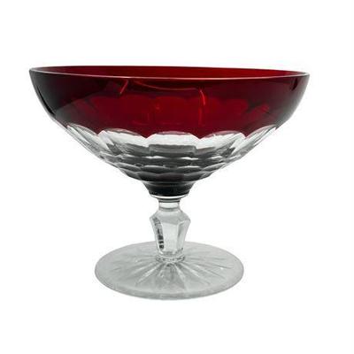 Lot 075  
Waterford Crystal Simply Red Cut to Clear Footed Compote