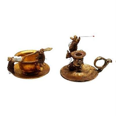 Lot 235   0 Bid(s)
Dept 56 Mice Candlestick and Teacup Gold Washed Decorative Figurines