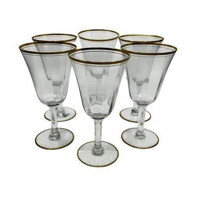 Lot 071  
Tiffin-Franciscan Crystal Glass Water Goblets, Set of Six