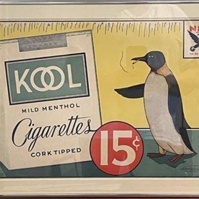 Lot 063-001   0 Bid(s)
1930s Kool Cigarettes Penguin Bus/Subway Card, NRA