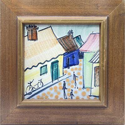 Lot 018-051   0 Bid(s)
Harris G Strong Hand Painted Framed Tile #74, Street Scene