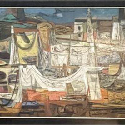 Lot 014   0 Bid(s)
John Teyral Oil on Canvas, Circa 1955
