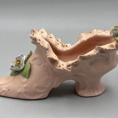 Antique Fenton Glass Victorian Shoe