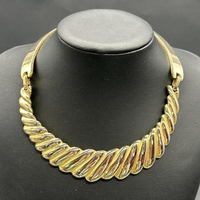 Vintage Gay Boyer Gold Tone Choker Style Necklace