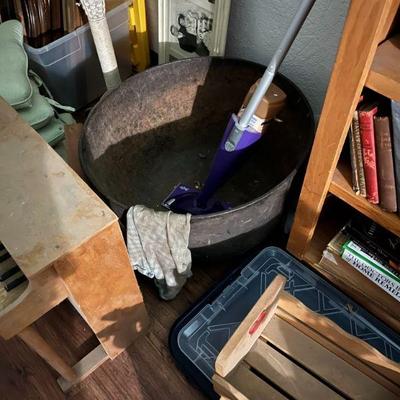 HUGE cast iron cauldron (apologies for crummy pic)