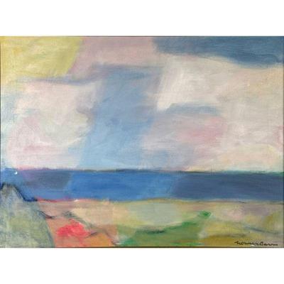 NORMAN BARR MODERNIST PAINTING | Beach scene 18 x 24 in sight Oil on canvas Signed lower right. - l. 30 x h. 24 in

