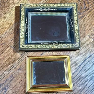 (2PC) SMALL GILT DECORATED MIRRORS | w. 13 x h. 15.5 in (larges)

