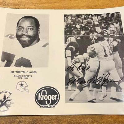 Ed â€œ TOO TALLâ€ Jones Dallas Cowboys Signed Autograph Picture 
