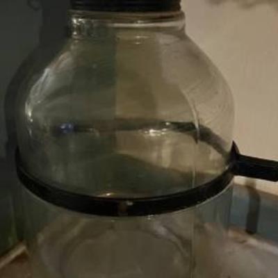 Antique Glass Hoosier Cabinet Cupboard Flour and Sugar Swing Out Jar Dispenser