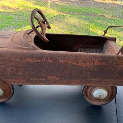 Vintage Metal Fire Chief Pedal Car
