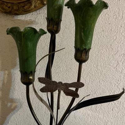 Dale Tiffany Green Tulip Shade Dragonfly Lamp