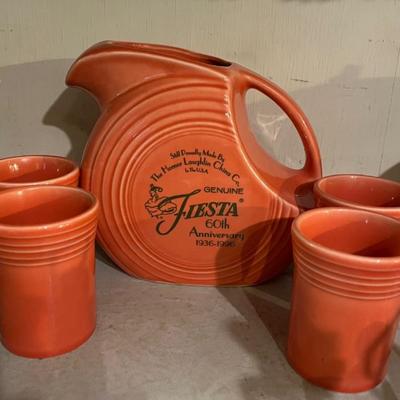 60th Anniversary Persimmon Fiesta Pitcher Tumbler Set