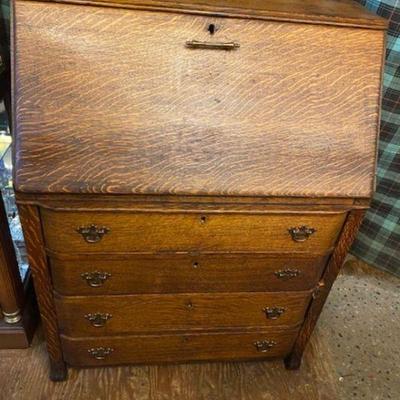 Antique Georgian Oak Pull Down Secretary desk