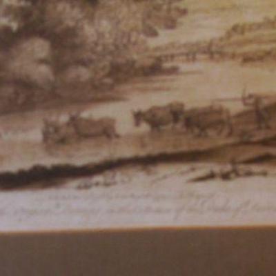 Richard Earlom after Claude Lorrain - 1775 Engravings Mezzotint, Driving Cattle - Fine Art
