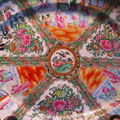 Antique Chinese Rose Medallion Platter