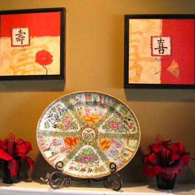 Antique Chinese Rose Medallion Platter