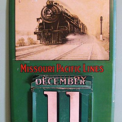 Antique Missouri Pacific Lines Calendar Metal