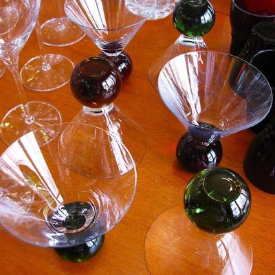 Bubble Glass Martini Glasses Set