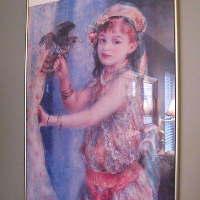 Pierre Auguste Renoir - "A Girl With A Falcon" Framed Advertisement Print