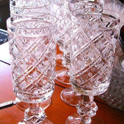 Vintage Crystal Stem Glasses