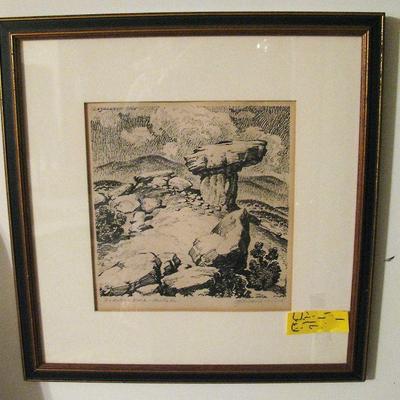 Historic Site in Taos, New Mexico â€Coy Avon Sewardâ€ Signed lithograph