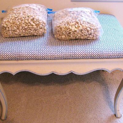 Upholstered Chair Matching Bench / Bags of Beads