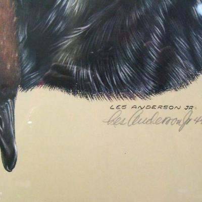 Les Anderson - Lab with Duck in Mouth" lithograph