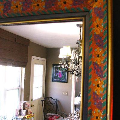 Unique Hand Painted Large Frame Mirror