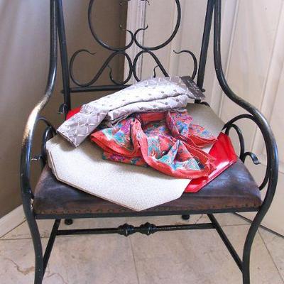 Wrought Iron Leather Seat Chair