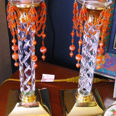 Crystal Beaded Candle Holders