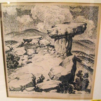 Historic Site in Taos, New Mexico â€Coy Avon Sewardâ€ Signed lithograph