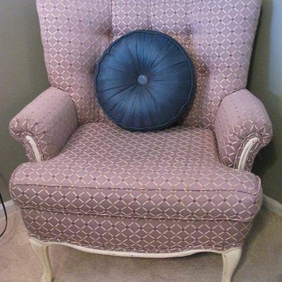 Upholstered White Wash Accent Chair