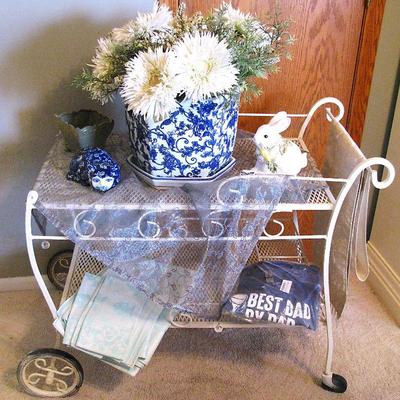 Vintage Wrought Iron Tea Cart