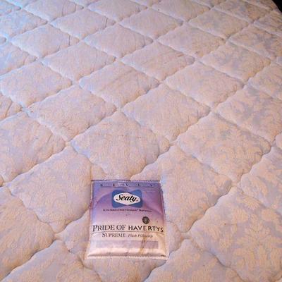 Queen Bed Upholstered Nailhead Trim Headboard