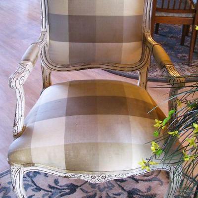 Regency Style Ferguson Copeland Bergere Gilt Wood Arm Chairs - Set of 2