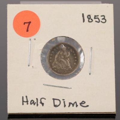 1853 seated half dime