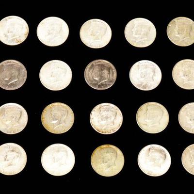 20 Kennedy 1/2$ coins