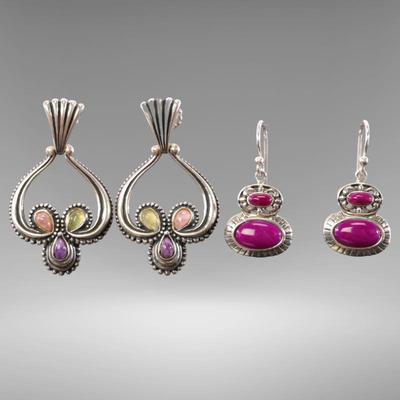 2 pr Sterling earrings- Carolyn Pollack - Relios