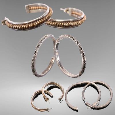 2 pr Sterling & Gold earrings- Charles Krypell