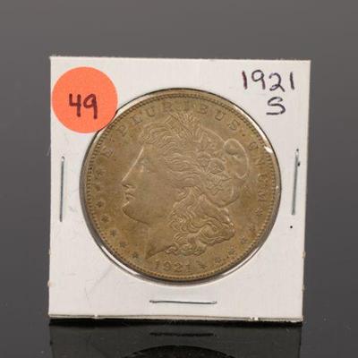 1921 S Morgan silver dollar