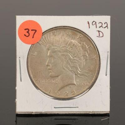 1922 D Silver Peace dollar
