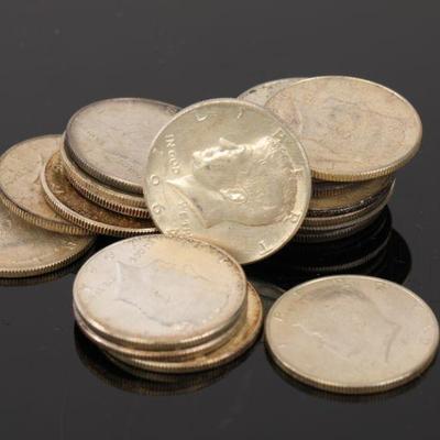 20- Kennedy 1/2 dollar coins- 90% silver