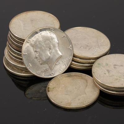 20- Kennedy 1/2 dollar coins- 40% silver