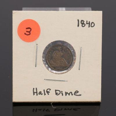 1840 seated half dime
