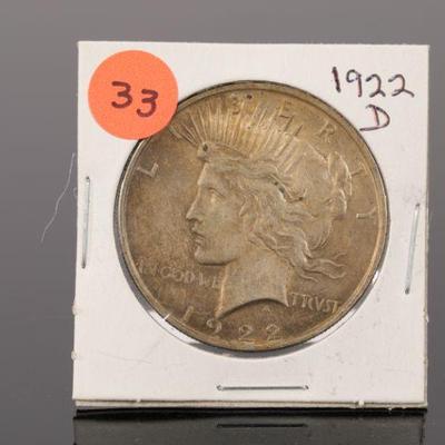 1922 D Silver Peace dollar