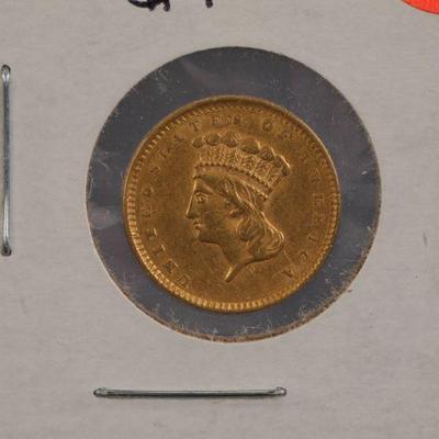 1856 gold india princess $1 coin