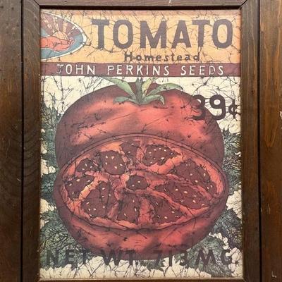 Framed Retro Advertising Sign for Tomato Seeds