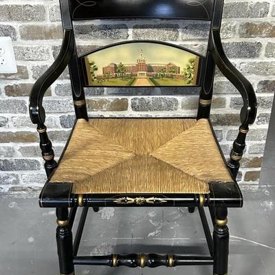 Black Stenciled Hitchcock Style Rush Seat Chair