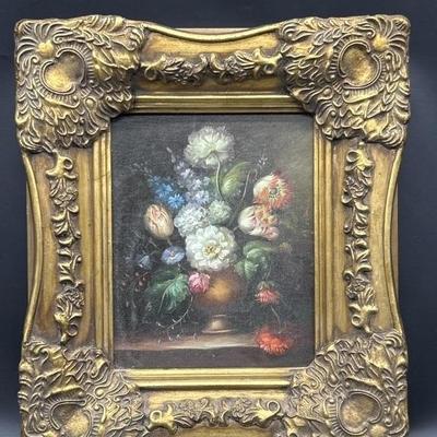 Vintage Floral Bouquet Original Oil Painting